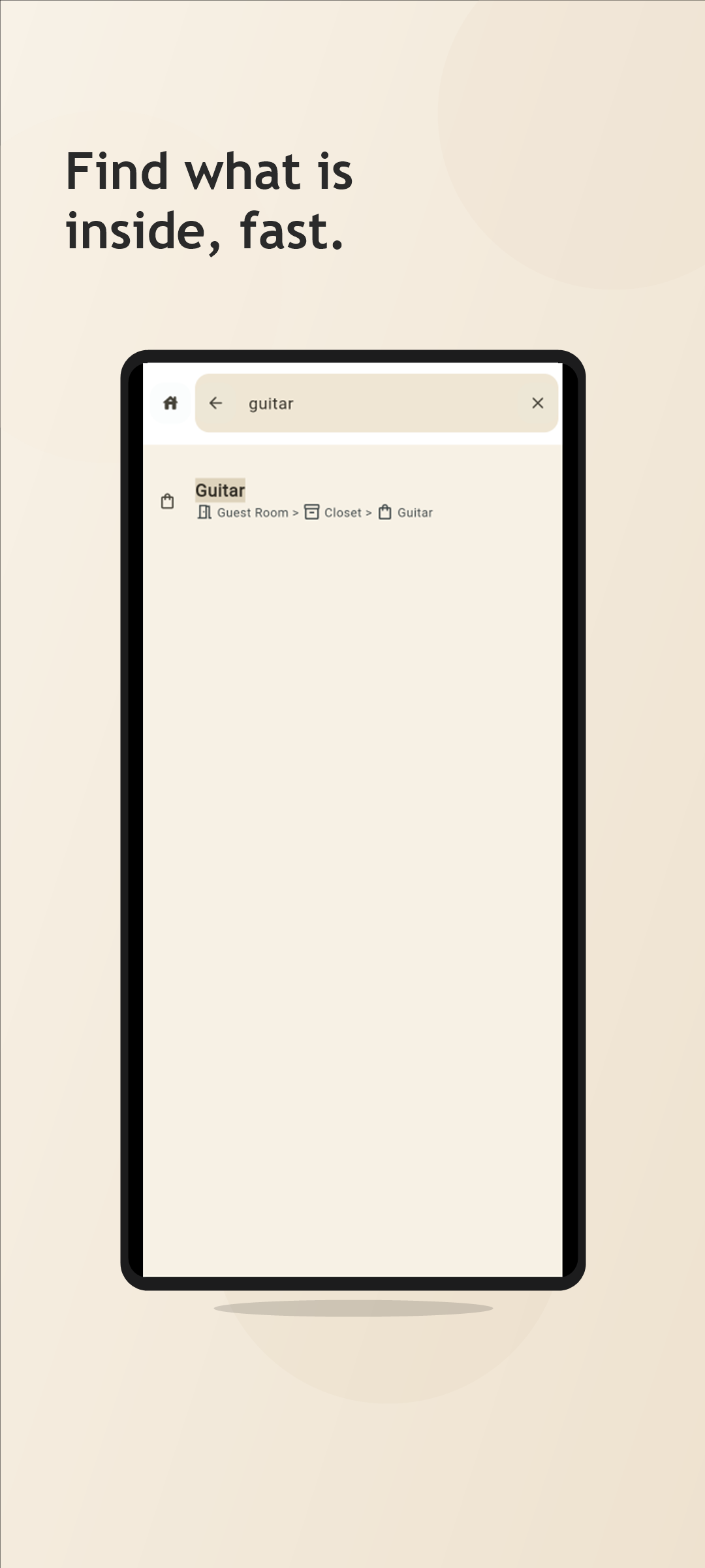ZenStow room details screen