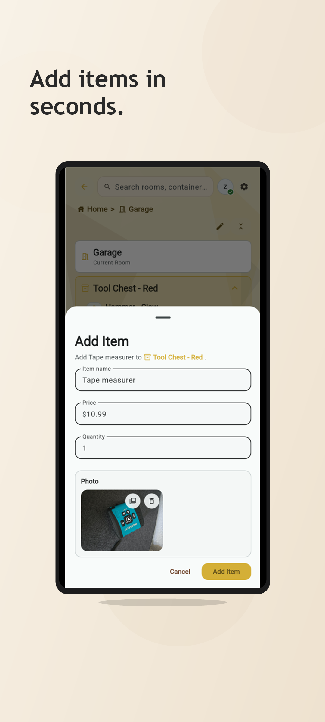 ZenStow storage room screen